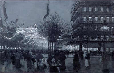 The Grands Boulevards, Paris, decorated for the Celebration of the Franco-Russian Alliance in October 1893 by Luigi Loir